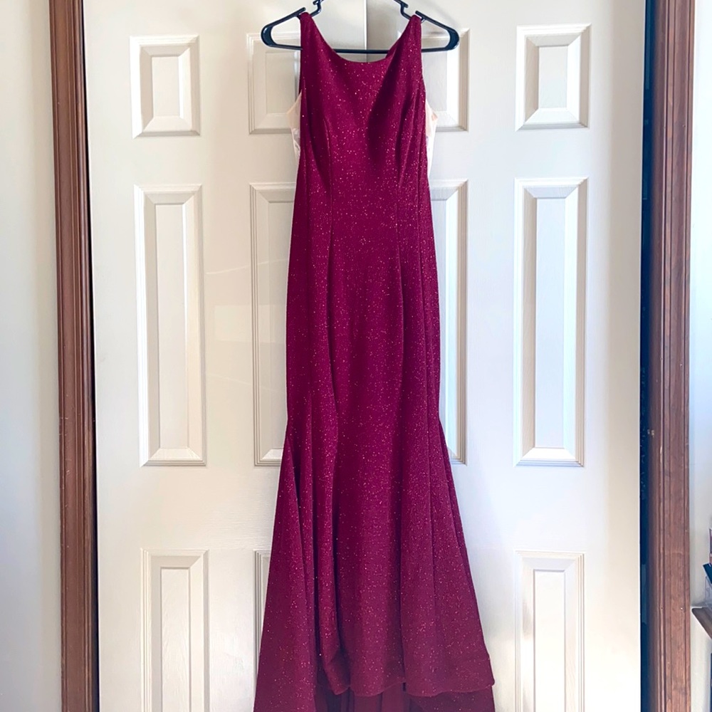 Tiffany Designs Glitter Prom Dress with Train